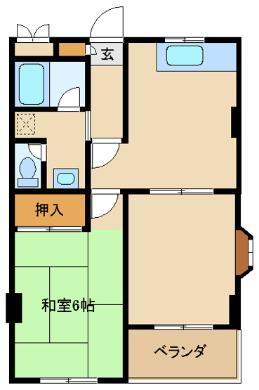 【間取り】 | パークス市ヶ尾 | 2DK