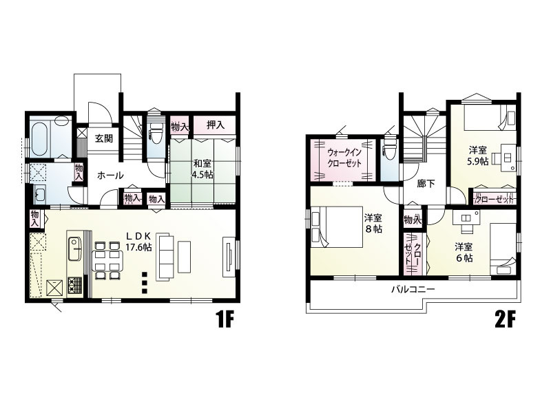 【区画図・駐車場配置図】並列3台以上駐車可能です！建物の南側には広々としたお庭スペースがございます♪