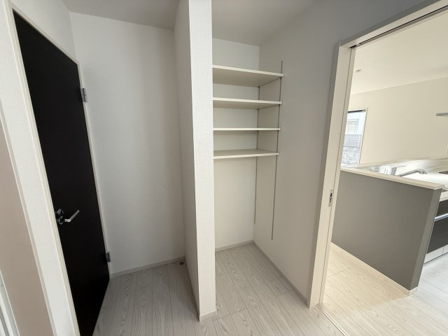 K-BOX　前橋市南町１期　１号棟　新築住宅の収納|洗面室収納です。可動棚付きで使い勝手が良いですよ！