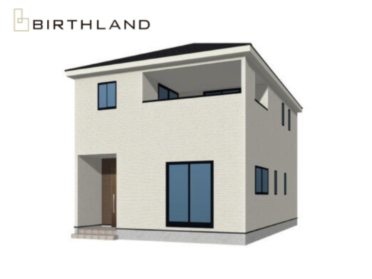 新築戸建・新築建売　桐生市広沢町2丁目【制震+耐震】桜木小・桜木中の外観|＜2号棟＞外観予想図。2025年12月完成予定です♪