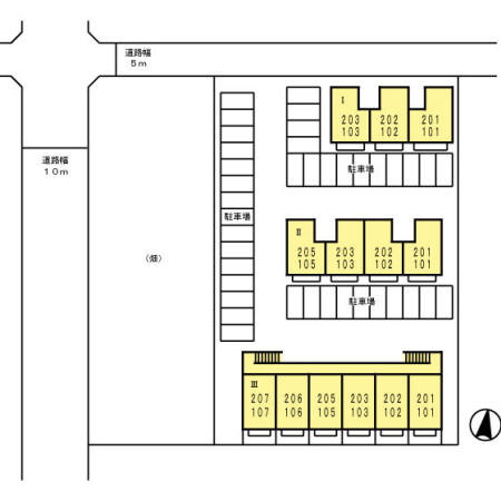 リベリュール富の原 Ⅱ棟の区画図