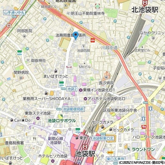 ラクラス池袋の地図