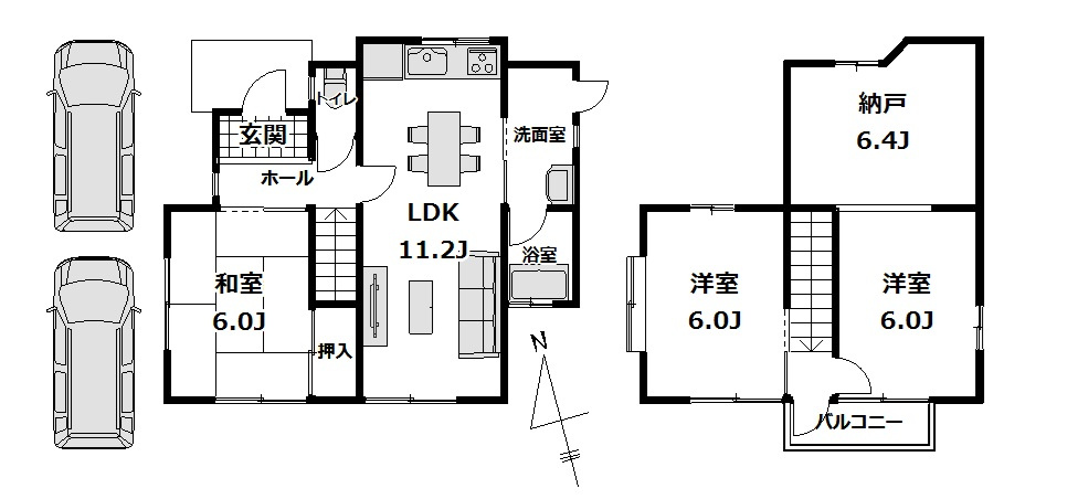 リフォーム不要　中古戸建　野田市岡田587-27の間取り