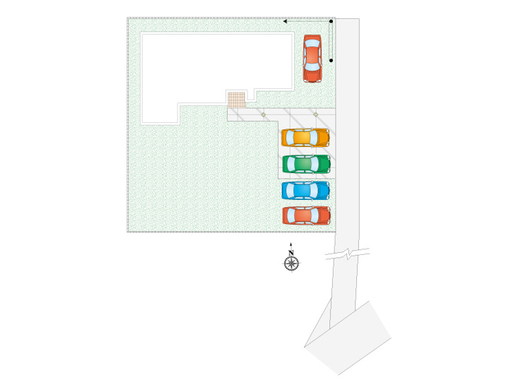 《2号棟　有効敷地面積396.43㎡（119.92坪）、協定道路73.37㎡／共有地2.77㎡(持分1/2)》日当たり良好でゆとりあるお庭！BBQやプール遊ぶをめいっぱい楽しめます♪お車5台駐車可能◎