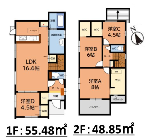 春日市須玖南3丁目第1-2棟（1号棟）の区画図|配置図(1号棟)