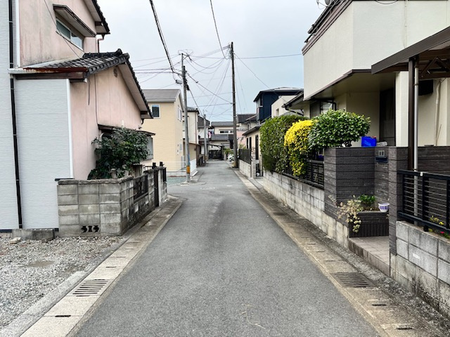 熊本市北区八景水谷１丁目売地の前面道路含む現地写真