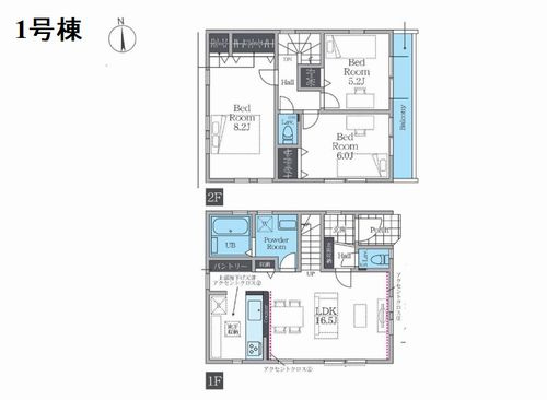 【間取り】 | 【仲介手数料０円】相模原市中央区南橋本1期　新築一戸建て　1号棟　全2棟 | 1号棟　相模原市中央区南橋本1期　新築一戸建て　全2棟