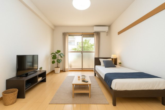 メゾン・ド・ポプラの居間・リビング|家具家電はイメージで実際には付属しません。