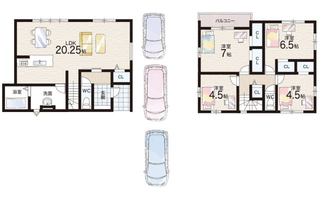 京都市西京区山田北ノ町　第1期　新築一戸建ての間取り|3号地