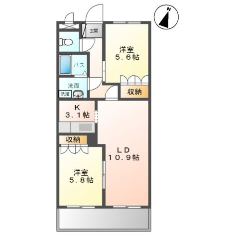 【間取り】 | サンフィット北野Ⅰ