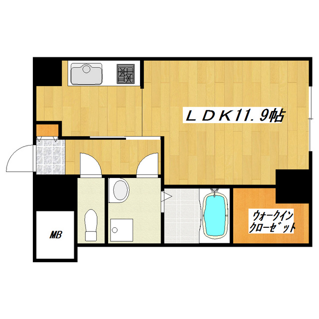 リバーハウスキヘイの間取り|とっても広いお部屋！ウォークインクローゼット付き♪