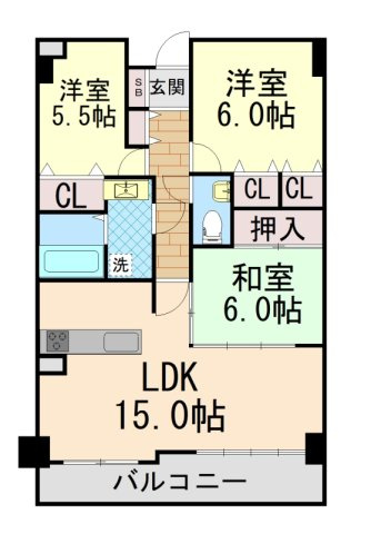 アーデンコート住吉川の間取り