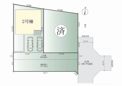 【区画図】 | 【仲介手数料０円】茅ヶ崎市円蔵3期　新築一戸建て　2号棟　全2棟 | 茅ヶ崎市円蔵3期　新築一戸建て　2号棟　全2棟
