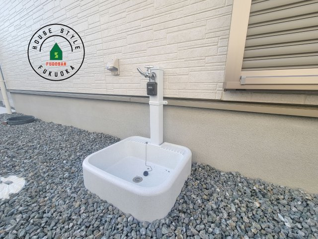 福津市津屋崎1丁目第5-2棟（1号棟）の外観：施工例|将来的にウッドデッキなど施工して、素敵なバルコニースペースを活用できます。