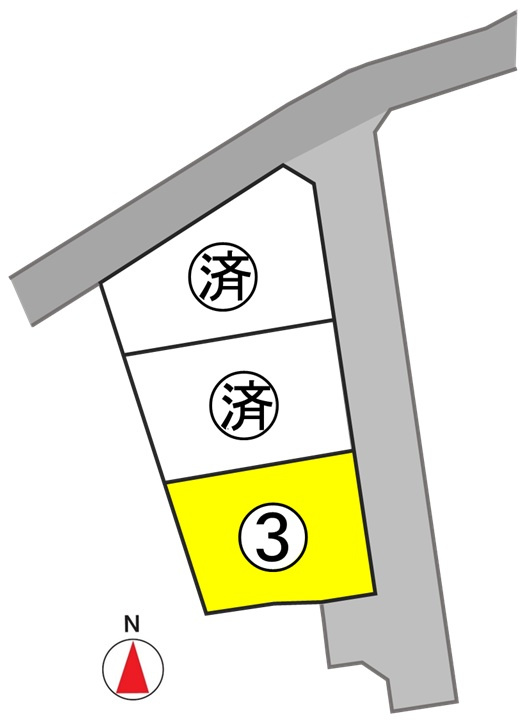 東邦ピュアコート豊科新田Ⅱ　3号地の区画図