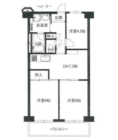 ネオハイツ城東　1階の間取り