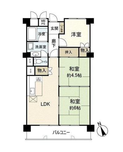 コスモハイツ守口　4階の間取り