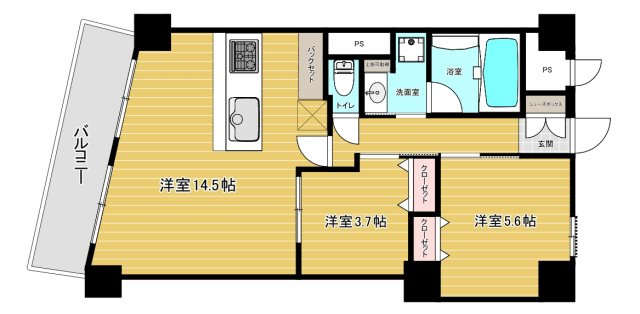 フクダ不動産八木駅前マンションの間取り