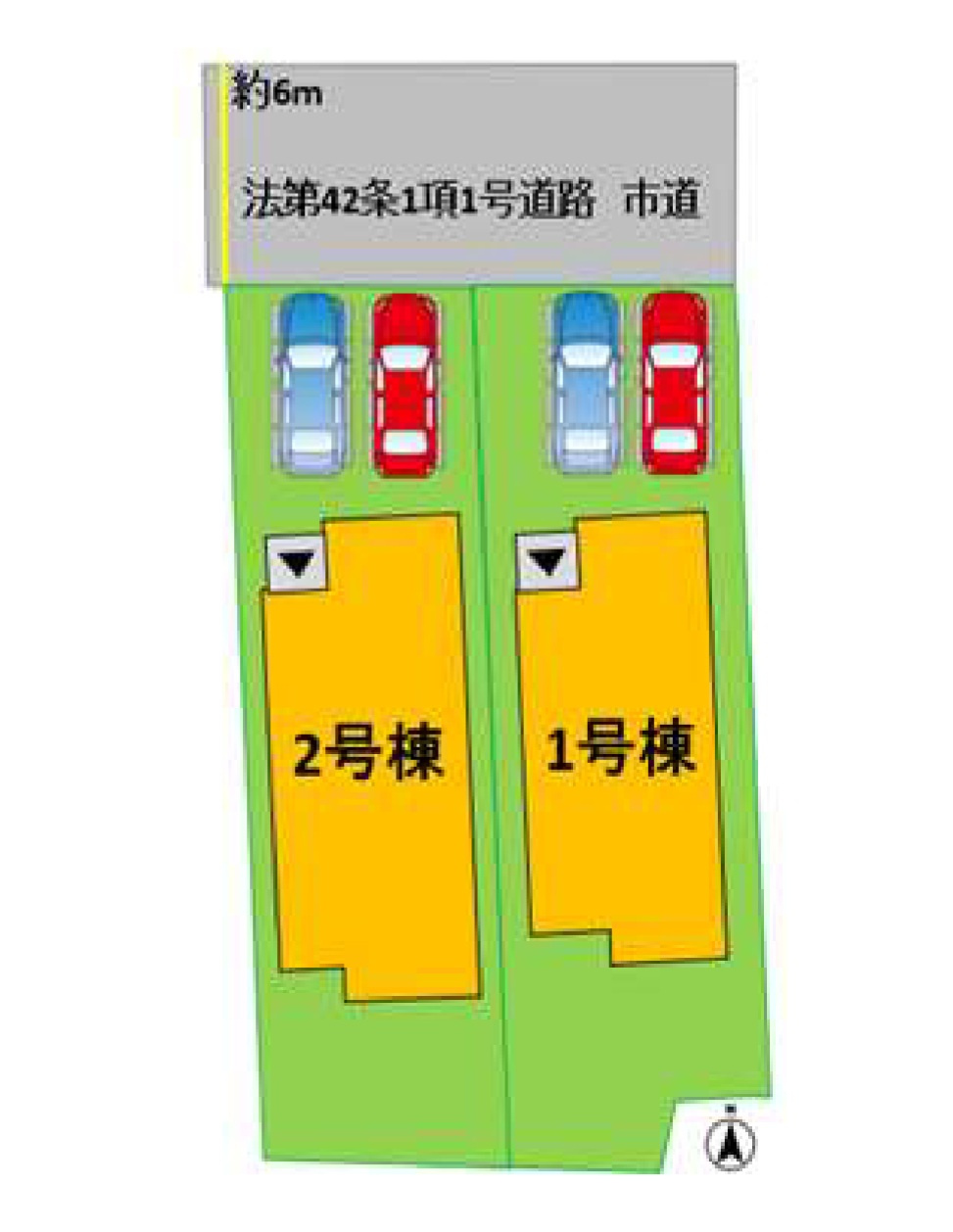 熊本市南区白藤1丁目第1₋2棟(1号棟)の区画図|配置図（1号棟）