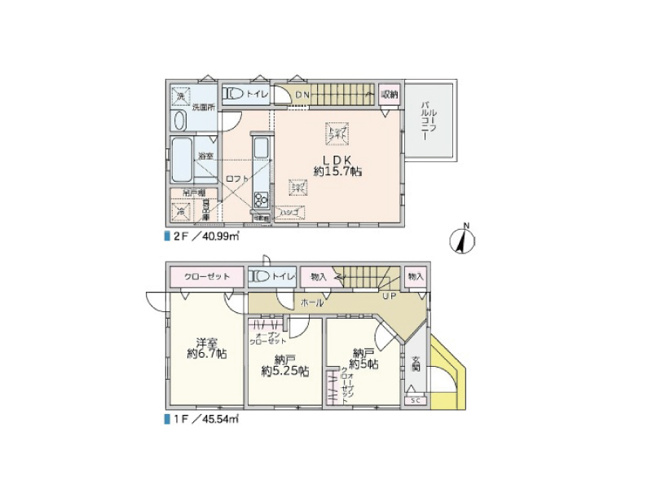 【間取り】 | 練馬区南田中1丁目　中古一戸建住宅　（成増店） | 明るい2階リビングは吹抜けで開放感があります。