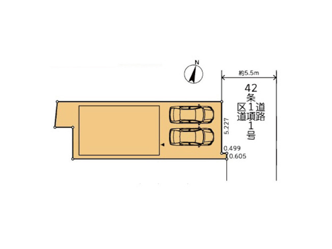 【区画図】 | 練馬区南田中1丁目　中古一戸建住宅　（成増店） | カースペース2台分ございますので、ご家族やお友達がお車で遊びにいらしても安心です。