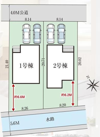 久喜市南７期　新築一戸建て　02　グラファーレの区画図|全２棟