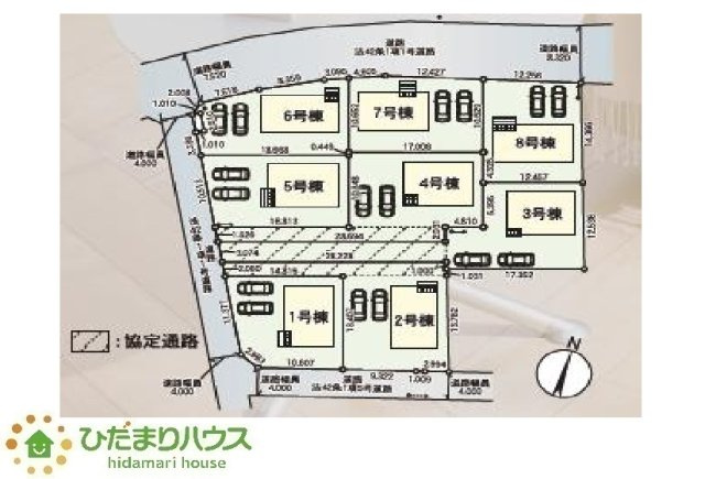 【区画図】 | 水戸市渡里町第5　新築戸建　7号棟 | ゆったりとしたカースペースです！並列駐車場2台完備