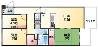 【間取り】 | 朝日プラザ豊中旭丘弐番館