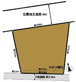 【土地図】 | 川越市仙波町4丁目　建築条件なし売地　東武東上線『川越駅』徒歩15分　【仙波小学区】