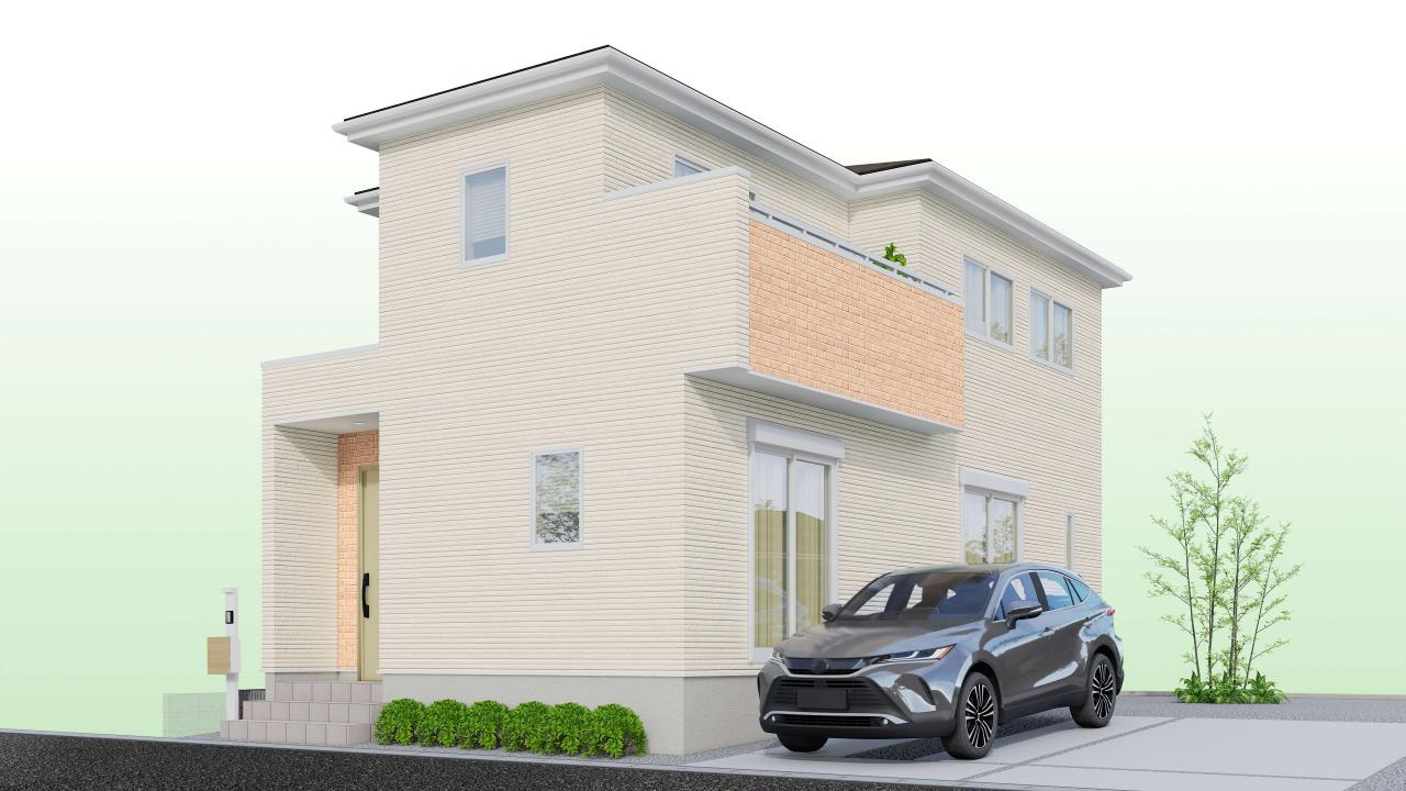 土佐市蓮池 -3期2棟2- 新築戸建ての外観パース|外観パースです