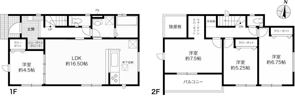 土佐市蓮池 -3期2棟2- 新築戸建ての間取り|2号棟