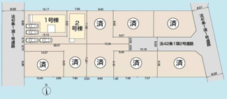【区画図】 | 【仲介手数料無料！！】日野市旭が丘5丁目　新築戸建て（全10棟）1号棟　4999万円 | 1号棟　土地／139.94㎡（42.33坪