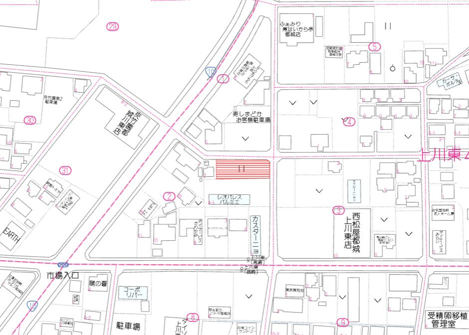 都城市上川東４丁目の売地の土地図