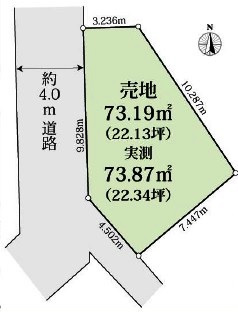 【土地図】 | 川越市神明町　建築条件なし売地　東武東上線『川越駅』バス10分　【川越小学区】