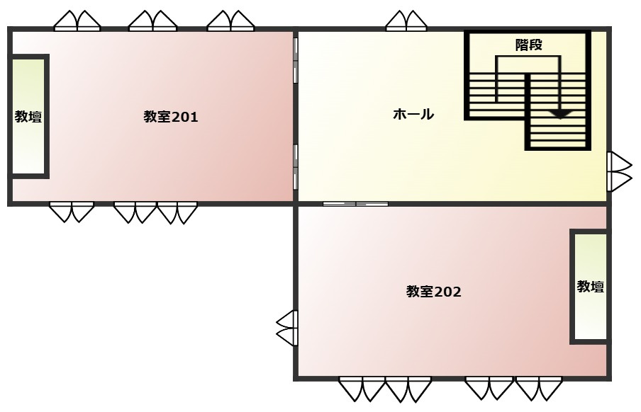 篠の風事務所の間取り|2階間取り図