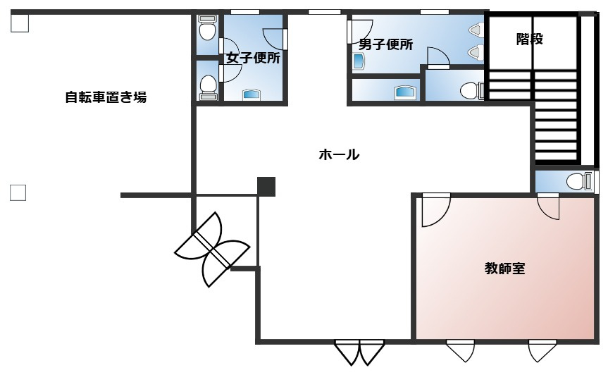 篠の風事務所の間取り|1階間取り図