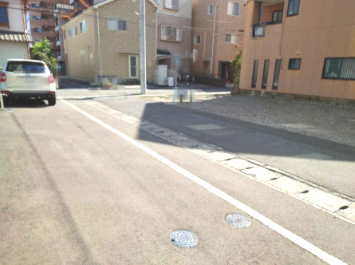 売土地　静岡市駿河区稲川３丁目の前面道路含む現地写真|接面道路が広いです！