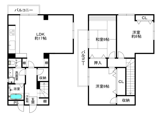 コボリマンション甲東園の間取り