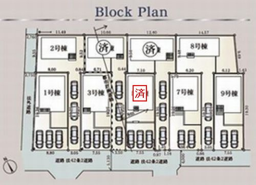 【区画図】 | 【仲介手数料０円】南足柄市中沼第12　Ⅱ期　新築一戸建て　全3棟 | 南足柄市中沼第12　Ⅱ期　新築一戸建て　全3棟