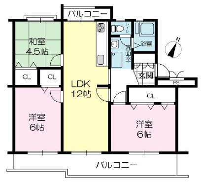 【間取り】 | 新多聞第3住宅　203号棟