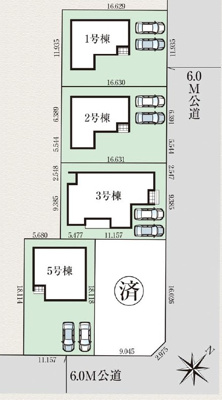 【区画図】 | 読谷村大湾2期（全5棟）ラスト1号棟 | 1号棟　