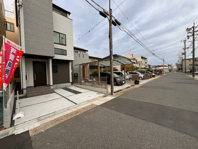 【前面道路含む現地写真】 | LIGARE西区枇杷島3期全1棟【枇杷島小　天神山中】 | 今すぐのご案内可能です！→  0120-336-922　までお気軽にお問い合わせください。