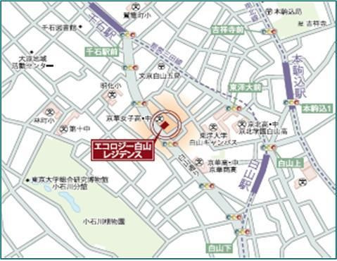 エコロジー白山レジデンスの地図