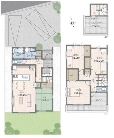 耐震等級3取得　WIC・SIC付き　錦が丘　B号棟