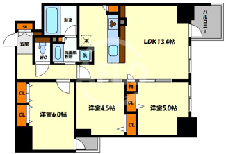 【間取り】 | プレサンスロジェ心斎橋 | プレサンスロジェ心斎橋　間取り