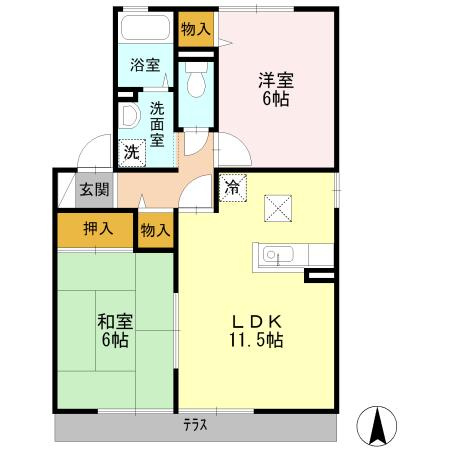 シャンポール Ⅱの間取り