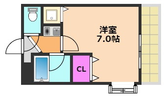 シャトーボヌゥール郡家本町の間取り