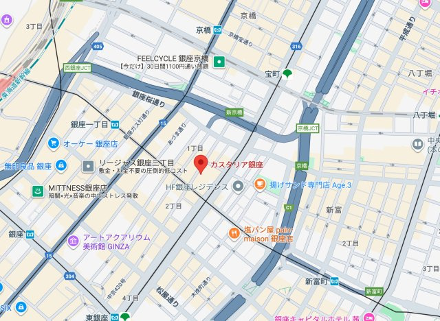 カスタリア銀座の地図