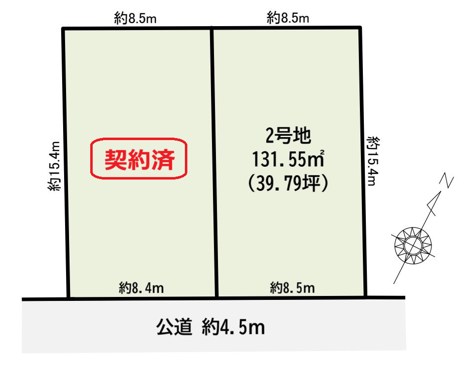 日進市南ヶ丘一丁目土地の土地図