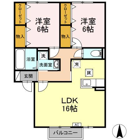 サンパティー五合田の間取り